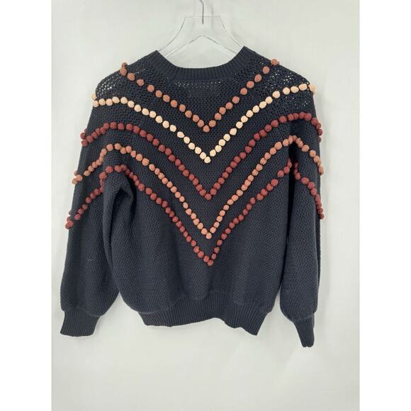 The Great. Women Bobble Pom Pom Sweater S Blue B2547 - Picture 5 of 6